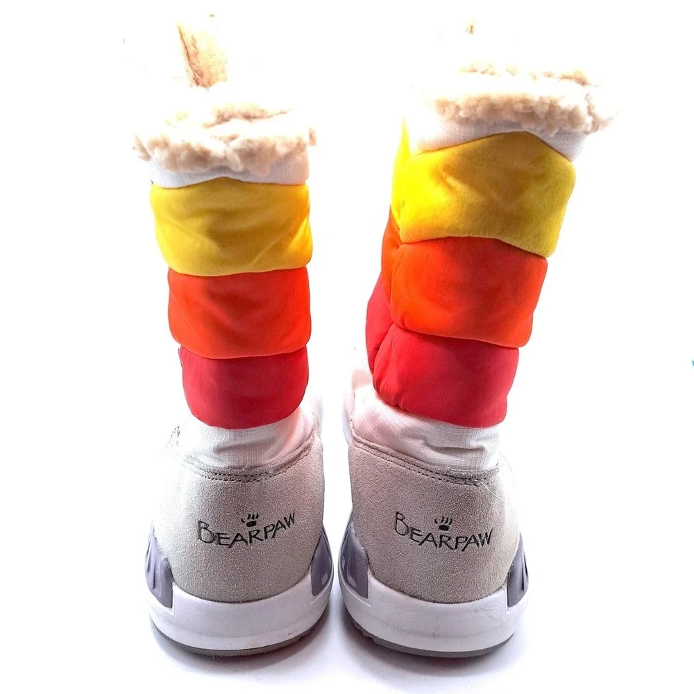 Bearpaw Rainbow Puffer Snow Boots Womens 10 Cozy Lined Winter Pull On